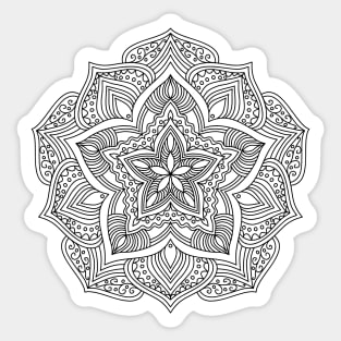 Symmetrical Doodle Floral Art Sticker